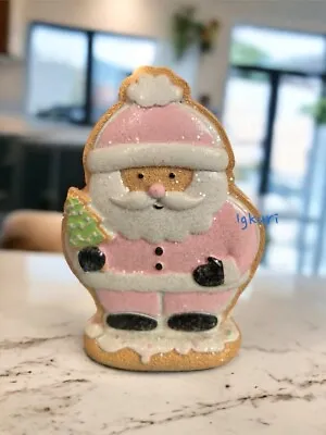 Mrs. Claus' Bakery Pink Gingerbread Santa With Tree Christmas Figurine 6  • $20