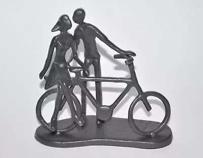 Bike Couple Figurine Statue Art Metal Sculpture Decor Anniversary Wedding Gift • $45