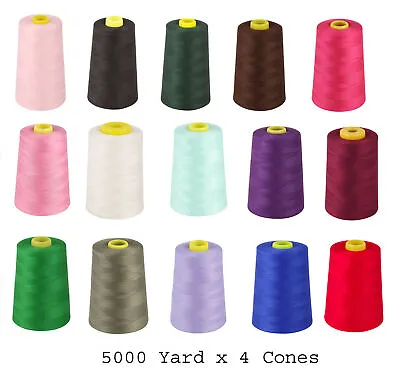 £10.49 • Buy Overlocking Thread Polyester Industrial Sewing Machine 5000 Yard X 4 Cones
