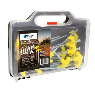 $31.45 • Buy Whites Wires Screw In Tent Pegs Heavy Duty & High Visibility Drill Socket 15pk