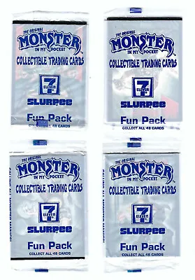 Four Mint 1991 Original 7-11 Monster In My Pocket Unopened Packs Of Cards • $9.99