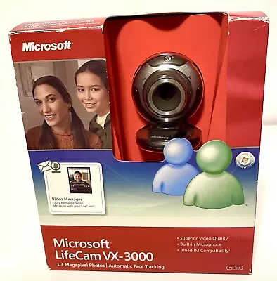 Microsoft LifeCam VX-3000 USB2.0 Built In Microphone 1.3 Megapixel WebCam • $10.95