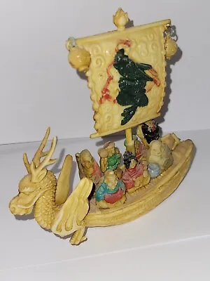 VINTAGE JAPANESE CELLULOID Dragon SAIL BOAT DIORAMA 7 LUCKY GODS  • $45