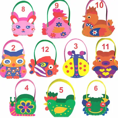 £2.99 • Buy Easter DIY Hunt Felt Bags Party Treats Chick Bunny Rabbit Kid Candy Loot Basket