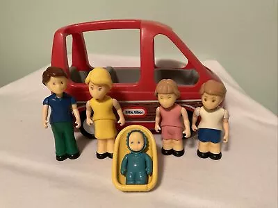 Vintage Little Tikes Dollhouse Family & Red Van Mom Dad Boy Girl Baby People • $12.50