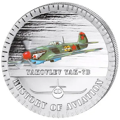 History Of Aviation Proof Silver Coin 5000 Francs Burundi Yakovlev YAK-7b • $57.99