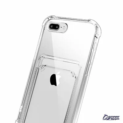 $5.99 • Buy Clear Card Holder Bumper TPU Case Cover For IPhone Se 3 2022 Se 2020 IPhone 7 8