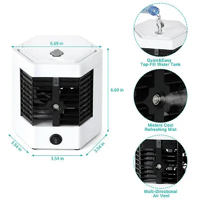 4 In 1 Portable Mini Air Conditioner 3 Speed Cooling Fan Humidifier For Home Car • $12.99