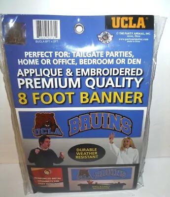 Ncaa Ucla Bruins Flag 8 X 2 Banner Applique & Embroidered Nylon 8 Foot Quality • $34.99