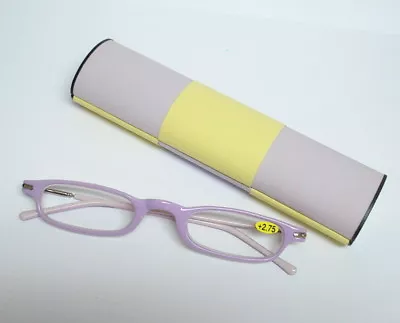 Mini Reading Glasses Purple And Yellow Magic Case Reversible You Pick Strength • $19.95