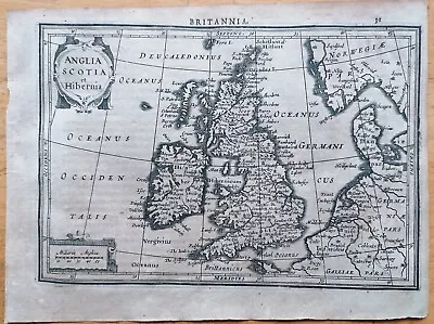 Great Britain Britannia - Original Map Mercator - 1651 • $110