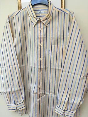 Faconnable Long Sleeve Multi-coloured Striped Cotton Shirt - 18Reg • £14.50