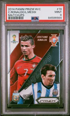 2014 Panini Prizm World Cup - # 19 - Cristiano Ronaldo / Lionel Messi - Psa 9 • $550
