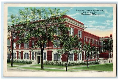 C1910's Georgian Terrace Apartments Building Muskogee Oklahoma OK Postcard • $29.95