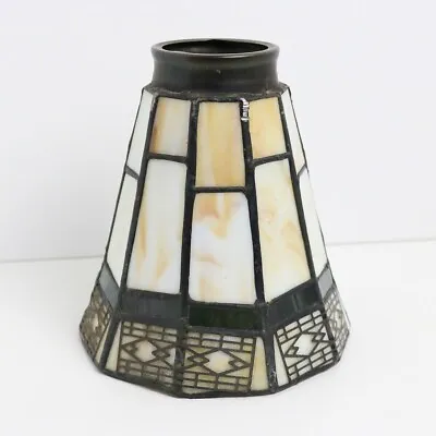 Vtg Stained Glass Lamp Shade 5 1/4  High Arts Crafts Mission Deco Tiffany Style • $18