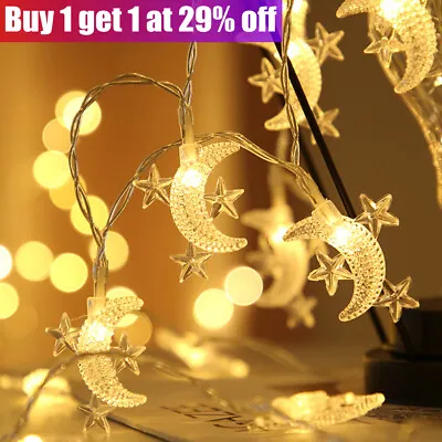£2.89 • Buy Ramadan Moon Star LED String Fairy Lights EID Mubarak Garland Muslim Decorations