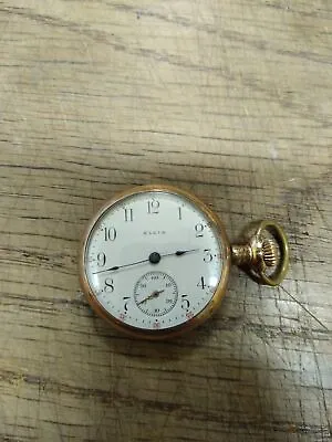 Vtg Antique 1914 Elgin 7j 0s Model 2 Grade 320 Working Pocket Watch GF #17843568 • $99.95