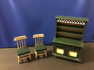 Melissa & Doug Miniature Dollhouse Cupboard And 2 Chairs Lot #T1140 • $10