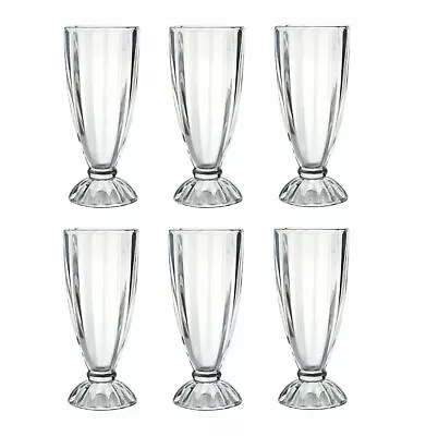 Milkshake Glasses Dessert Sundae Ice Cream Soda Glass Tall American Style 340ml  • £19.37