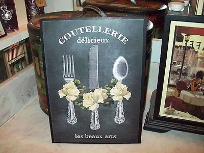  Large French Kitchen Wall Decor Plaque Chalkboard Look Paris Chic Vintage • $16