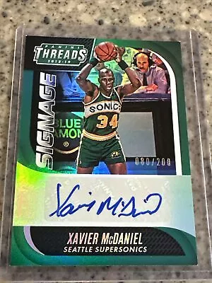 Xavier McDaniel 2018-19 Threads #13 Green Auto 080/200-Seattle SuperSonics • $17.99