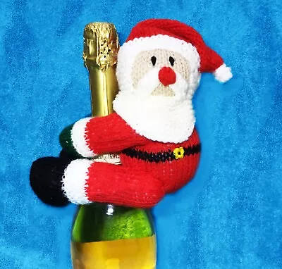 KNITTING PATTERN - Father Christmas / Santa Wine Bottle Hugger Cover Toy • £3.25