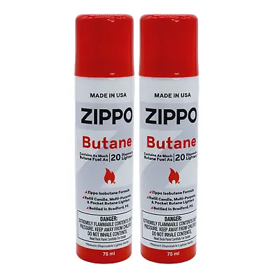 ZIPPO BUTANE FUEL 75 Ml Lighter Fluid MADE IN USA 2 Pack ( Packaging May Vary ) • $10.99