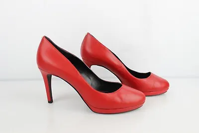 Minelli Leather Court Shoes Red T 37 Mint • $58.87