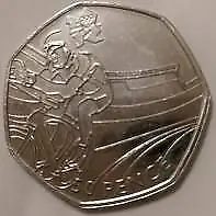 Olympic 50p London 2012 Cycling Fifty Pence Circulated Free Postage • £3.69