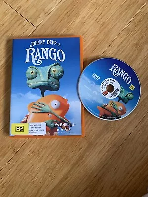 RANGO Movie (DVD 2011) Animated Comedy Film JOHNNY DEPP + ISLA FISHER Ex-Rental • $3.99