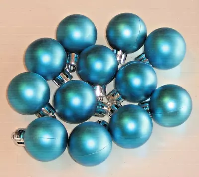 Peacock Blue Mini Christmas Ornaments Non Shatter Balls 1  Satin Miniature Tree • $9.95