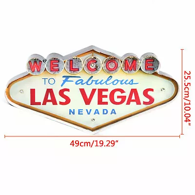 Welcome To Fabulous Las Vegas Nevada Metal Neon Lights Bar Sign Wall Decor US • $36