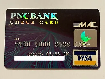 PNC Bank Check Card Visa Credit Card▪️Expired In 1998▪️MAC Logo▪️Collectible • $34.99