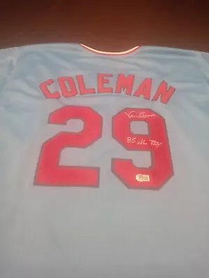 Vince Coleman Signed Autographed 85 NL ROY Custom St Louis Jersey Beckett COA  • $59.99