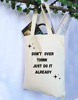Just Do It! Off White Canvas Tote Bag • $20