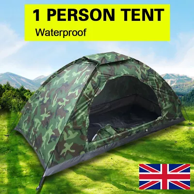 1-2 Person Man Family Tent Instant Pop Up Tent Outdoor Camping Hiking Festival • £13.99