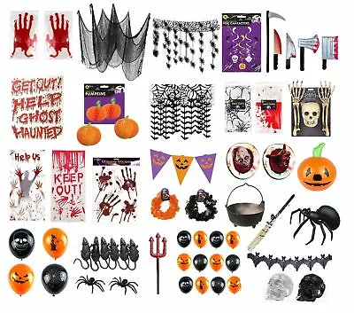 PARTY HALLOWEEN DECORATIONS Window Stickers Hanging Decor Cling Spooky  Lot UK • £1.61