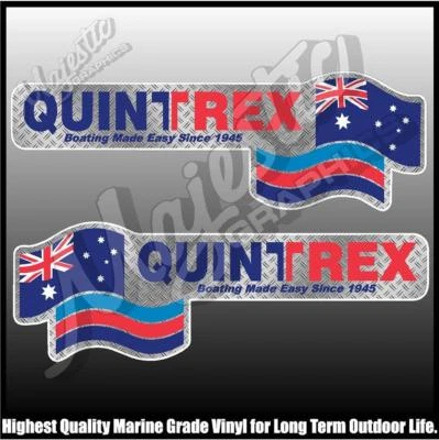 $33 • Buy QUINTREX - 450mm X 150mm X 2 - LEFT & RIGHT PAIR - BOAT DECALS