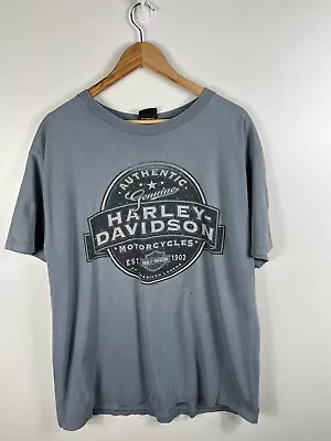 Harley Davidson Graphic Print T-Shirt Mens XL Xtra Large Blue T-Shirt • $31.19