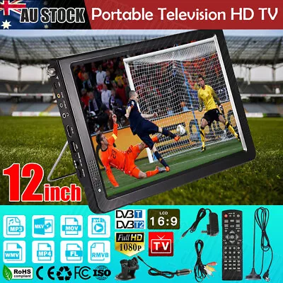 $108.95 • Buy 12 Inch HD Portable TV TFT Digital Analog Television Mini Small Car Monitor AU