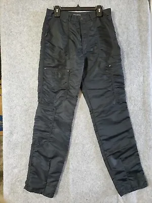 Vintage Bugle Boy Parachute Pants Adult 32 Nylon Army Black Tapered Leg #392 • $85