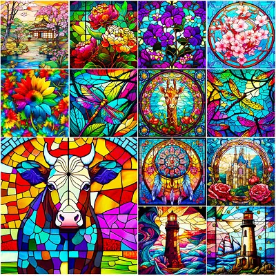 $10.79 • Buy Full Drill 5D Diamond Painting Stained Glass Embroidery Kit Art Home Decor DIY