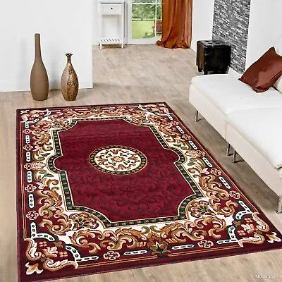 RUGS AREA RUGS CARPETS 8x10 RUG ORIENTAL FLORAL LARGE LIVING ROOM 5x7 RED RUGS ~ • $129