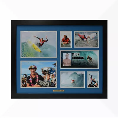 $108 • Buy Mick Fanning Signed & Framed Memorabilia - Blue/Silver - Limited Edition 