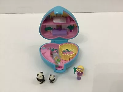 Vintage Polly Pocket Pretty Pandas 1993 Blue Heart Compact~COMPLETE! • $35