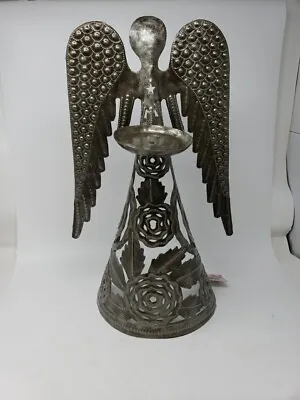 NWT Standing Rose Angel Candle Holder Metal Fair Trade • $28