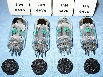 4 NOS GE JAN 6AV6 Vacuum Tubes - AVC Detector Amplifiers For Vintage AM Radios • $39.95