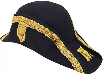 HAND MADE BICORN HAT Soft Felt Military Naval Bicorne Fancy Army Military Bicorn • £33.69