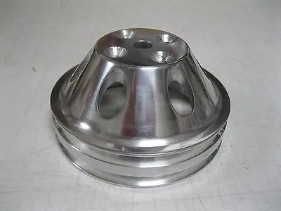 FITS Small Block Mopar Polished 2 Double Groove Upper Water Pump Pulley Dodge • $59.77