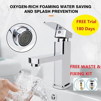 £21.99 • Buy NEW Modern Waterfall Bathroom Tap Basin Sink Mono Mixer Chrome Cloakroom + Waste